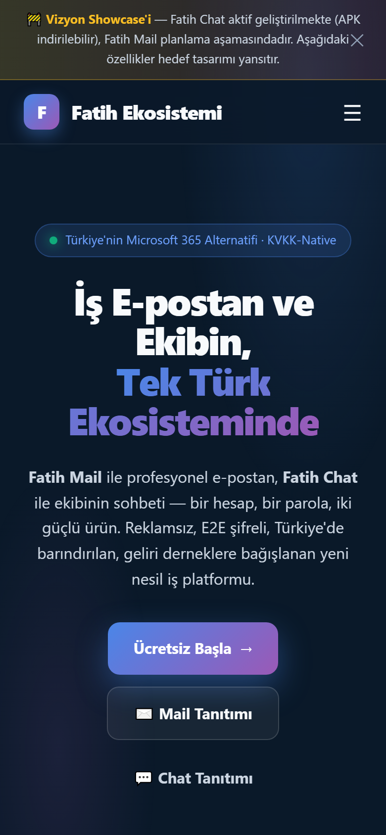 Fatih Web Tasarım Proje Detayı Mobil Görünüm