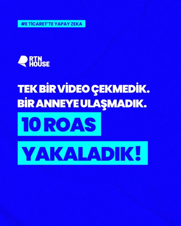 Geçtiğimiz ay SM.Bebek'te performansı düşen bir kampanyada klasik süreci izlemek yerine farklı bir yol denedik. Meta Ads hesabını Claude'a MCP üzerinden bağlayarak kampanyayı analiz ettik ve yeni kreatif varyasyonları için briefler oluşturduk. Ardından AI destekli üretim araçlarıyla farklı reklam içeriklerini aynı gün içerisinde hazırlayıp yayına aldık.Çekim, influencer ve uzun üretim süreçlerine ihtiyaç duymadan ilerlediğimiz bu süreçte, 15 gün sonunda kampanya ortalama 10 ROAS seviyesine ulaştı. Bizce konu "AI insanın yerini alacak mı?" sorusundan çok, süreçlerin nasıl daha hızlı, verimli ve ölçülebilir hale getirilebileceği.

RTN House olarak teknolojiyi, markalar için daha iyi sonuçlar üreten sistemler kurmak amacıyla kullanmaya devam ediyoruz. 🤍

RTNHouse PerformanceMarketing AIMarketing MetaAds